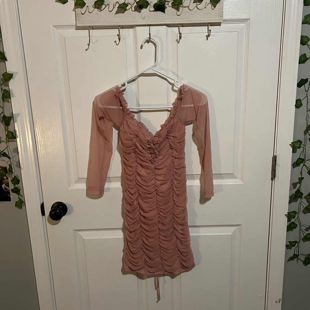 Maura Mesh Dress - Mauve